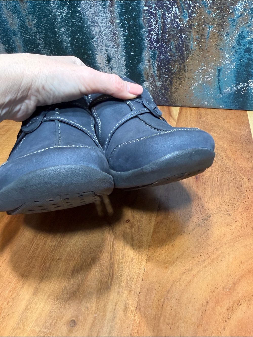 Clarks Minimalist Wave Walk Navy‎ Leather Comfort Loafers 2010s (VGUC) - Picture 7 of 11